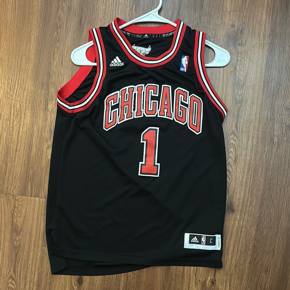 Adidas Black and Red Basketball Jersey